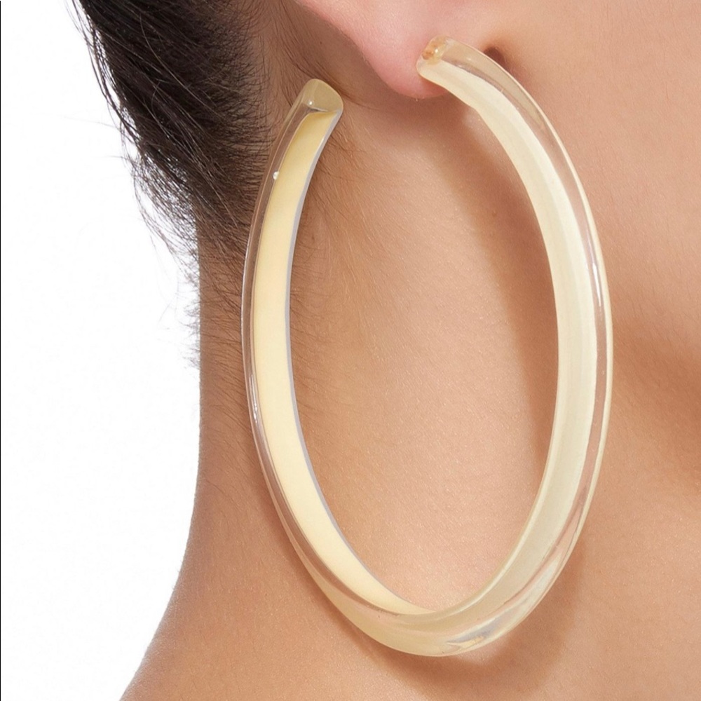ALISON LOU large jelly hoops light yellow